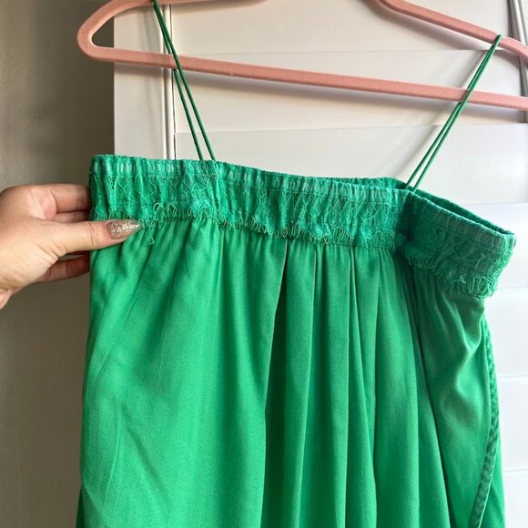 See U Soon Green Lace Trim Wrap Sheath Mini Dress size 0 - Picture 2 of 7